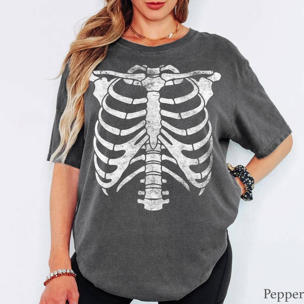 90S Rib Cage Skeleton T-Shirt - Men & WomenS Unisex Graphic